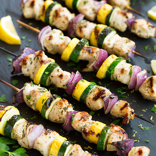 Lemon Pepper Chicken Breast Skewers (4 skewers per pack frozen ...